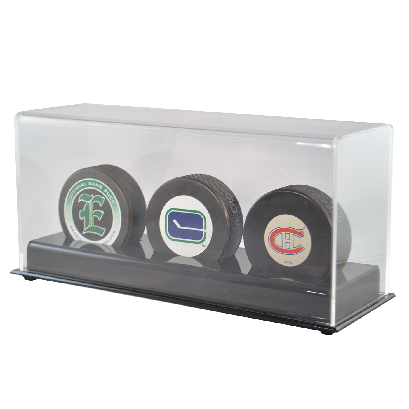 Three Hockey Puck Display Case Acrylic Base | Free Shipping ...