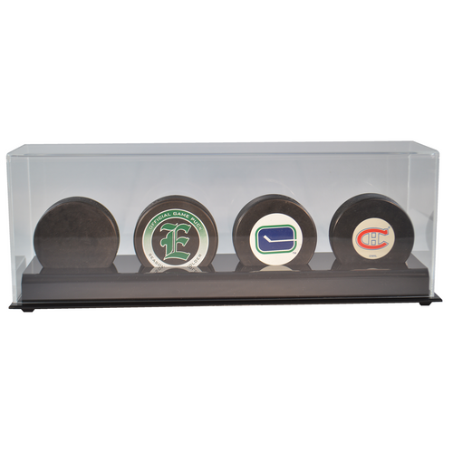 Four Hockey Puck Display Case Acrylic Base