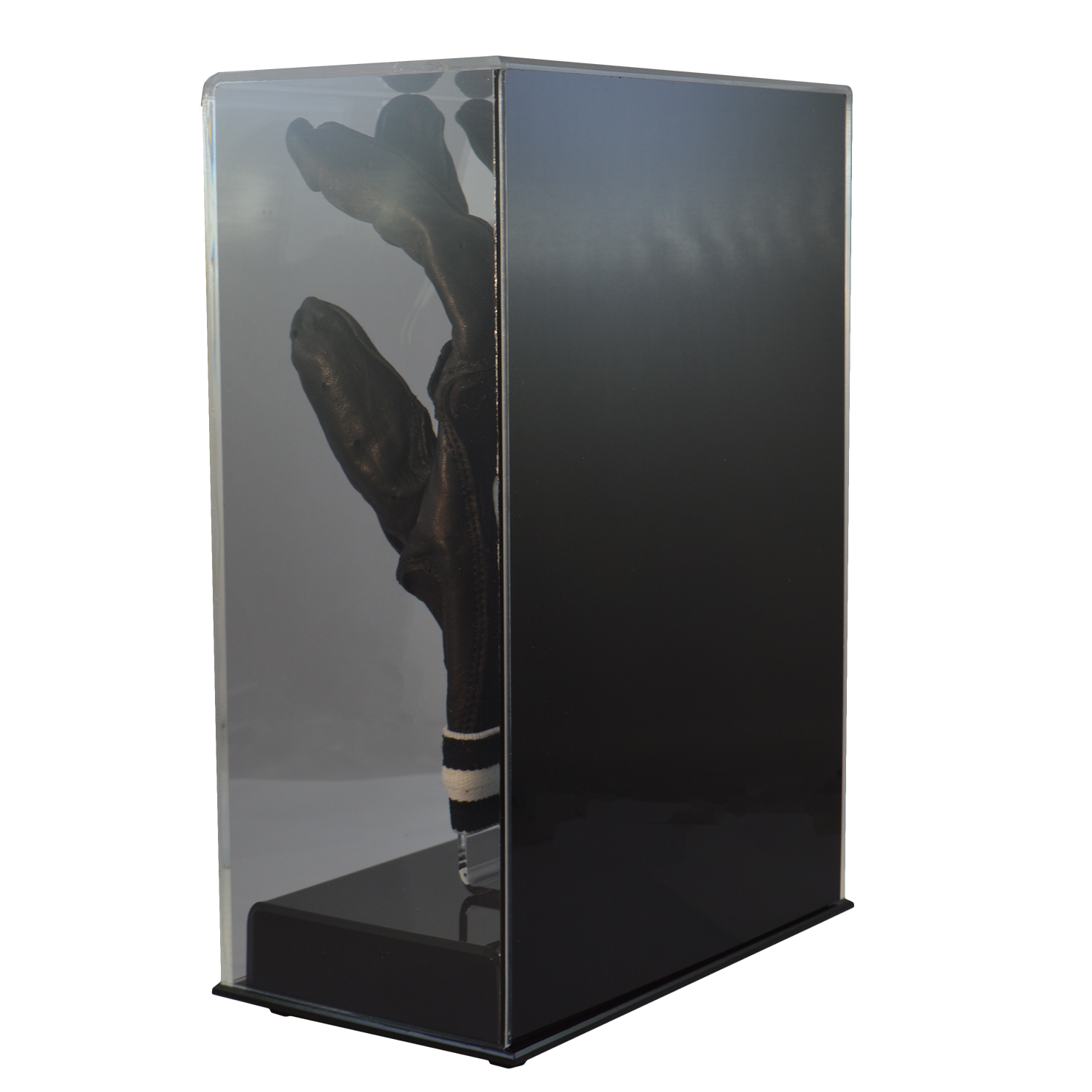 Single Baseball Batting Glove or Football Glove Display Case Mirrored