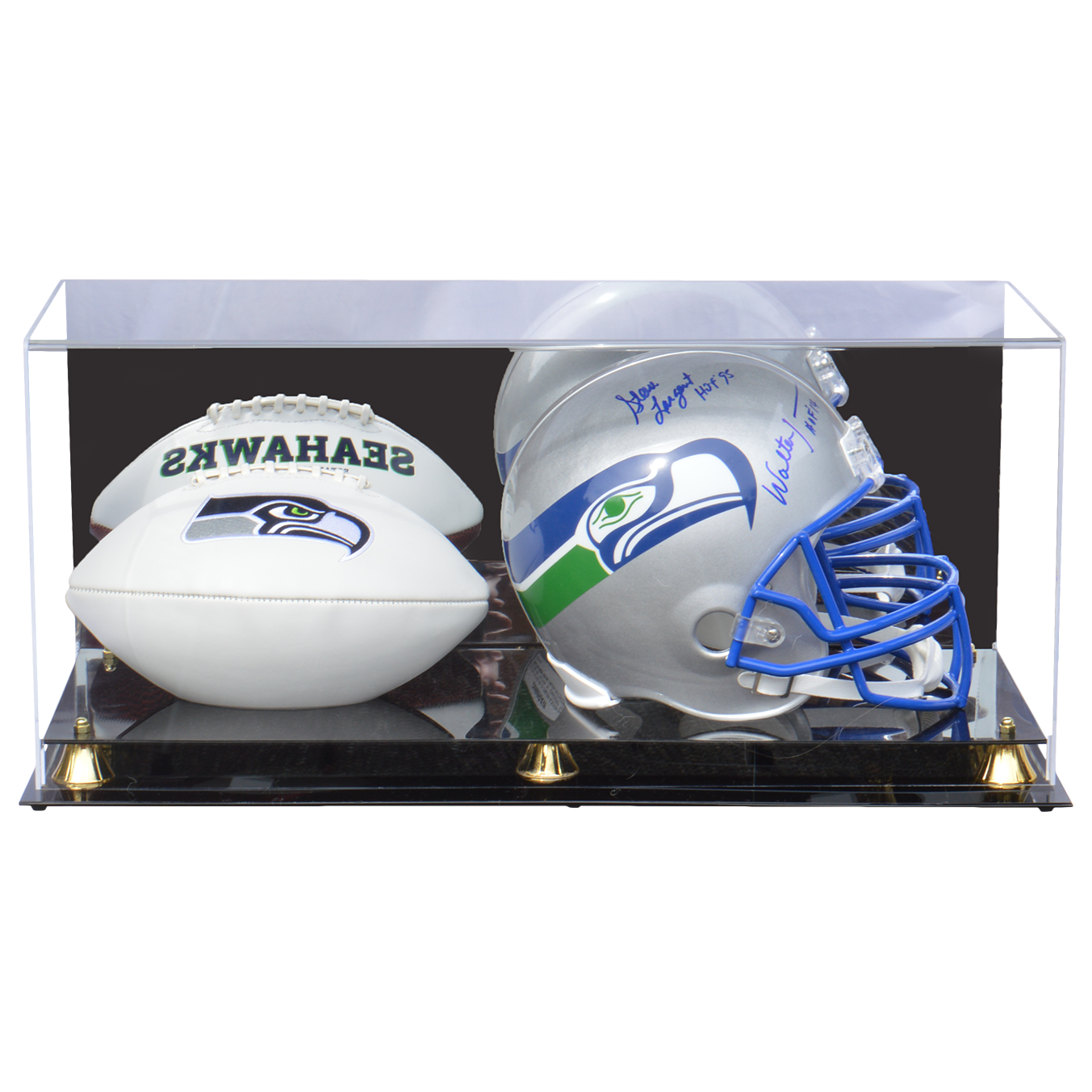 autographed football helmet case Deluxe Football and Helmet Display Case In Clear Acrylic