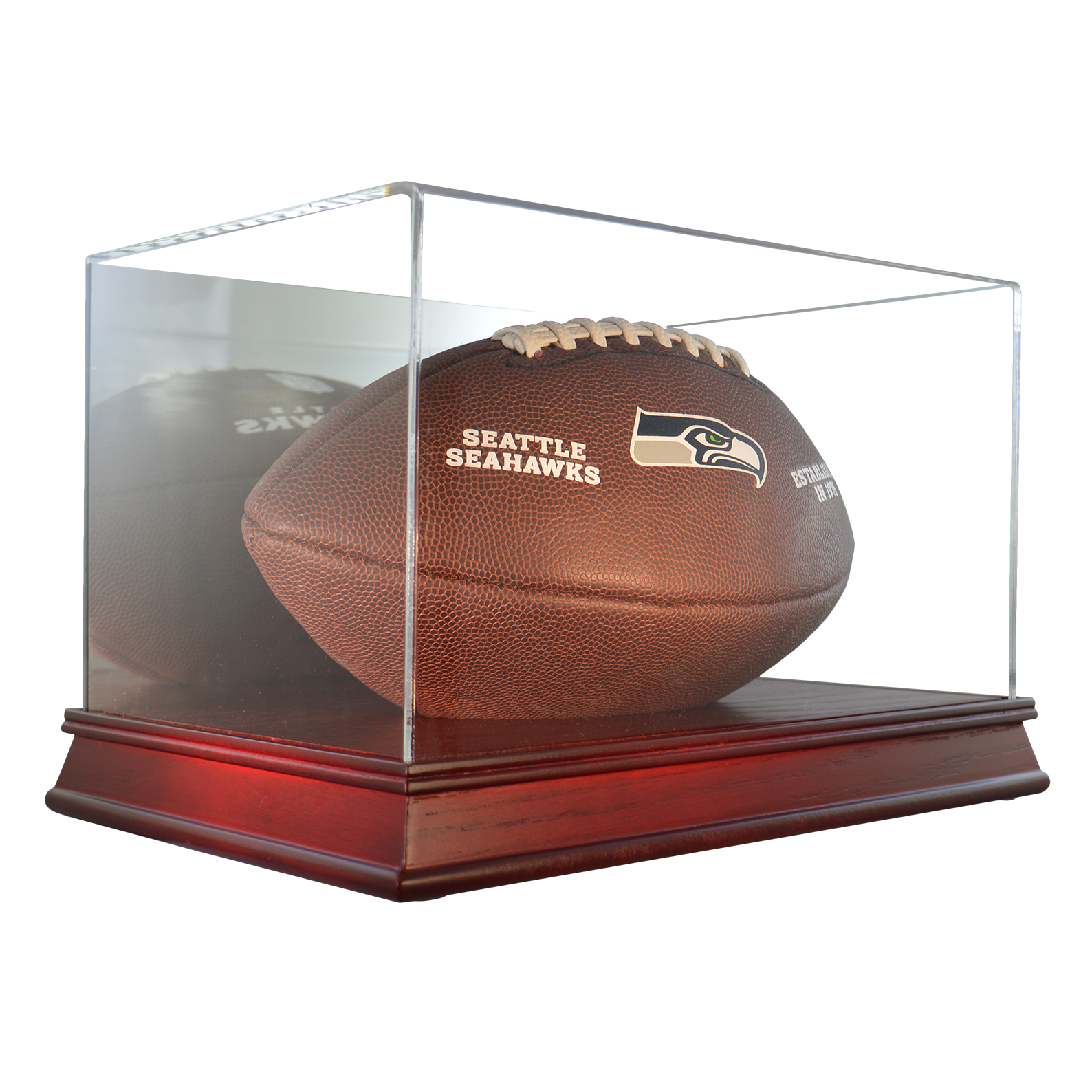 Football Display Names Football Cherry Wood Base Display Case | Free Shipping Store Wide ...