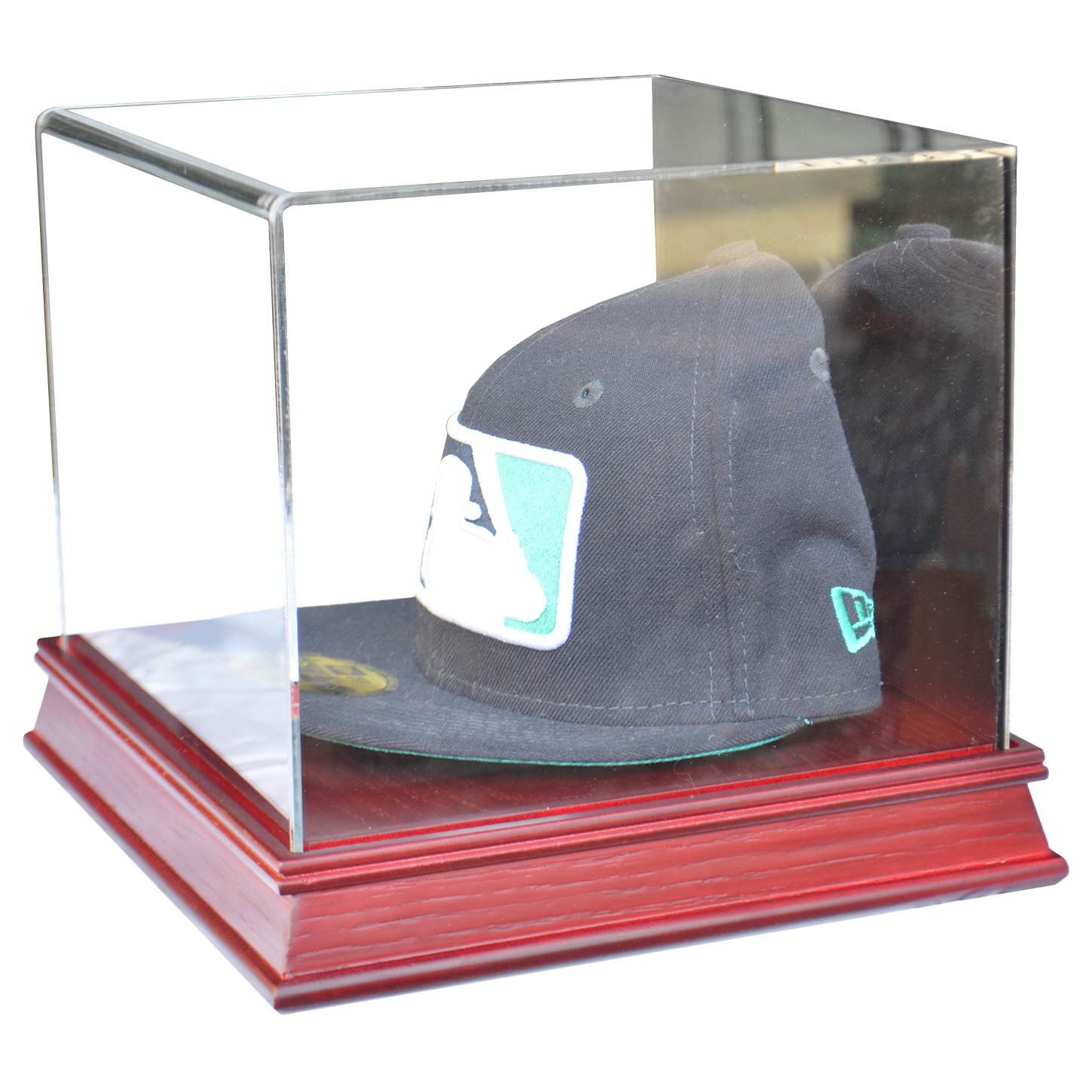 Baseball Hat Cherry Wood Base Display Case | Free Shipping Store Wide ...