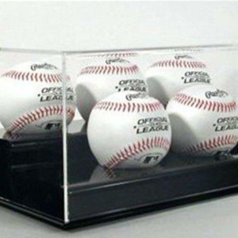 Five Baseball Display Case Acrylic Base