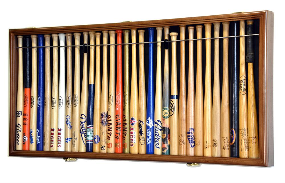 Thirty Mini Baseball Bat Wood Cabinet Display Case | Free Shipping ...