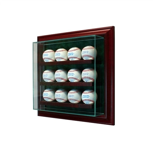 12 Baseball Cabinet Glass Display Case | Free Shipping | UV Protection ...