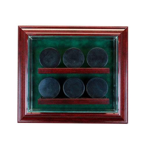 6 Hockey Puck Cabinet Glass Display Case