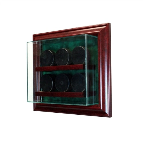 6 Hockey Puck Cabinet Glass Display Case
