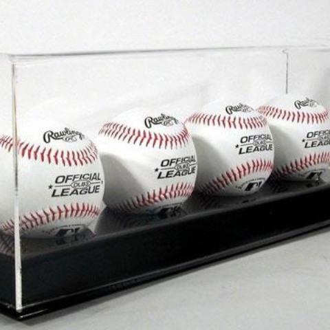 Four Baseball Display Case Acrylic Base