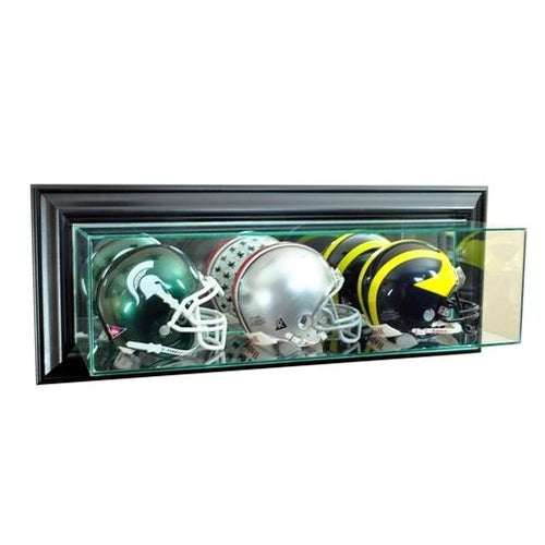 Wall Mounted Triple Football Mini Helmet Display Case