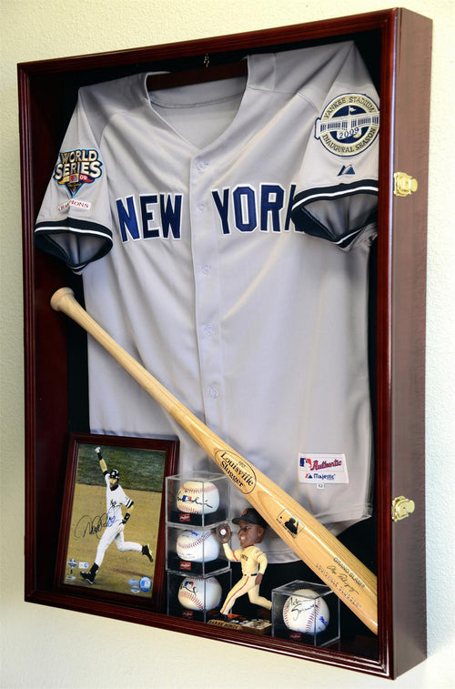 DisplayGifts Large Jersey Display Case Frame Shadow Box to Display a Sport  Jersey Military Uniform Motorcyle Jacket, Football Baseball Hockey Jersey,  UV Protection Acrylic Door 