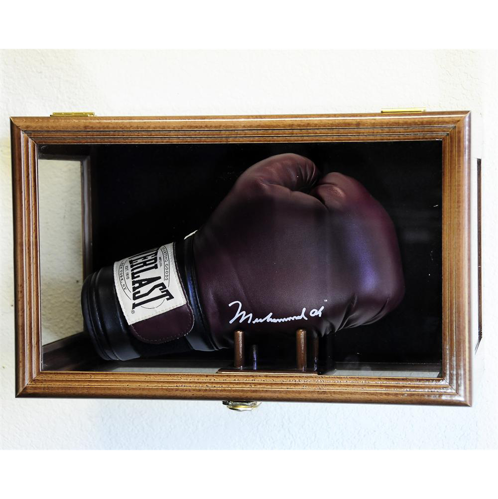 Boxing Glove Wood Display Case Wall Mount Free Shipping UV Free Memorabilia Displays