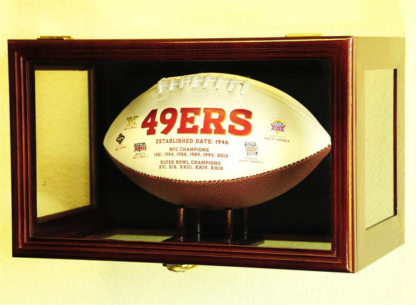 Football Wood Display Case Wall Mount | Free Shipping | UV Protection ...