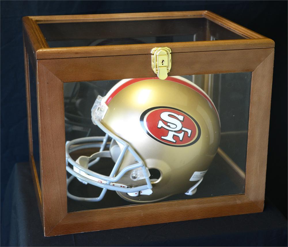 Football Helmet Wood Display Case Wall Mount Free Shipping UV Free