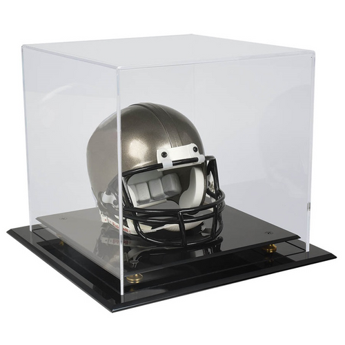 Mini Football Helmet Display Case with Gold Risers By Ultra Pro